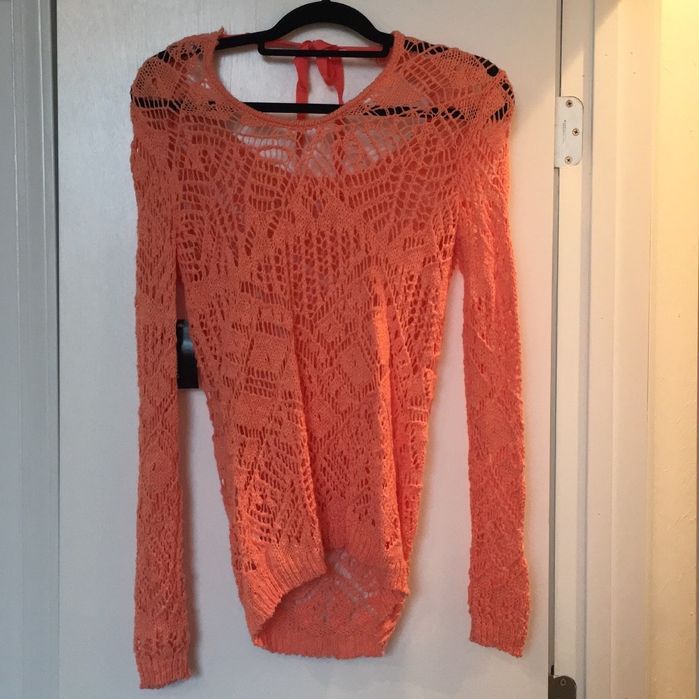 a.n.a Coral Crochet Sweater